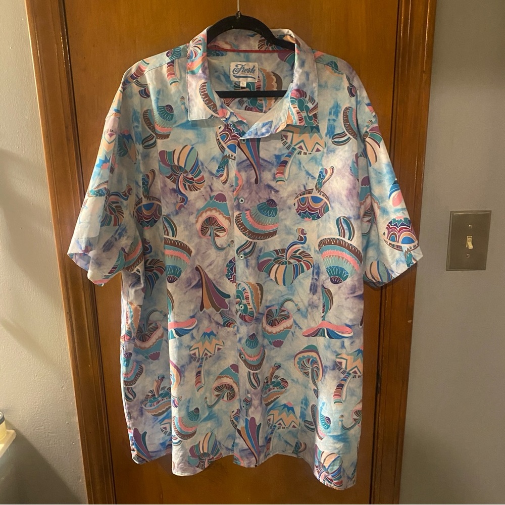 Fresh Prints of Bel Air Psychedelic Mushroom Button Down